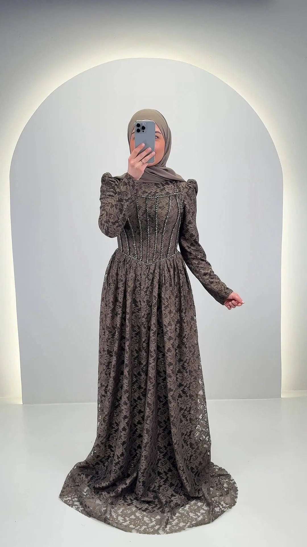 Robe de soirée Mina marron