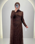 Robe de soirée Mireya Marron