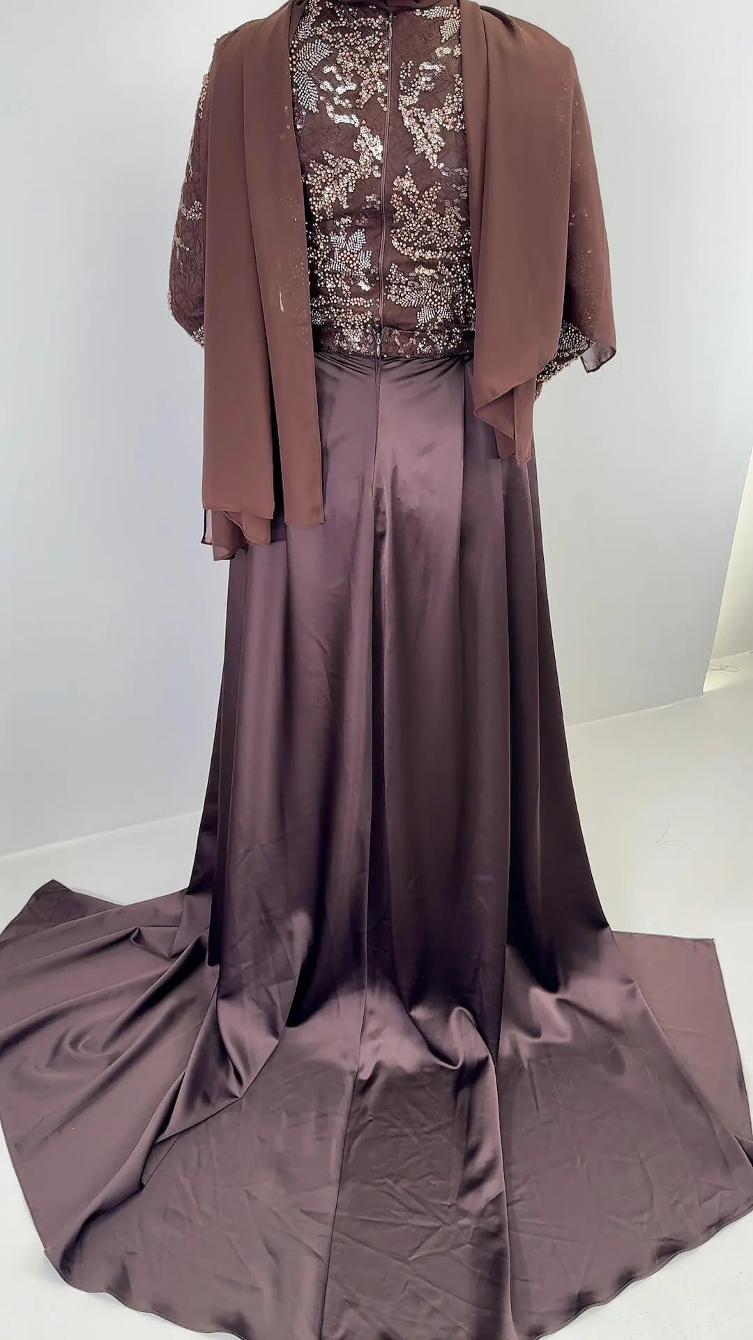 Azmia Abiye Kahverengi ve Şal ile