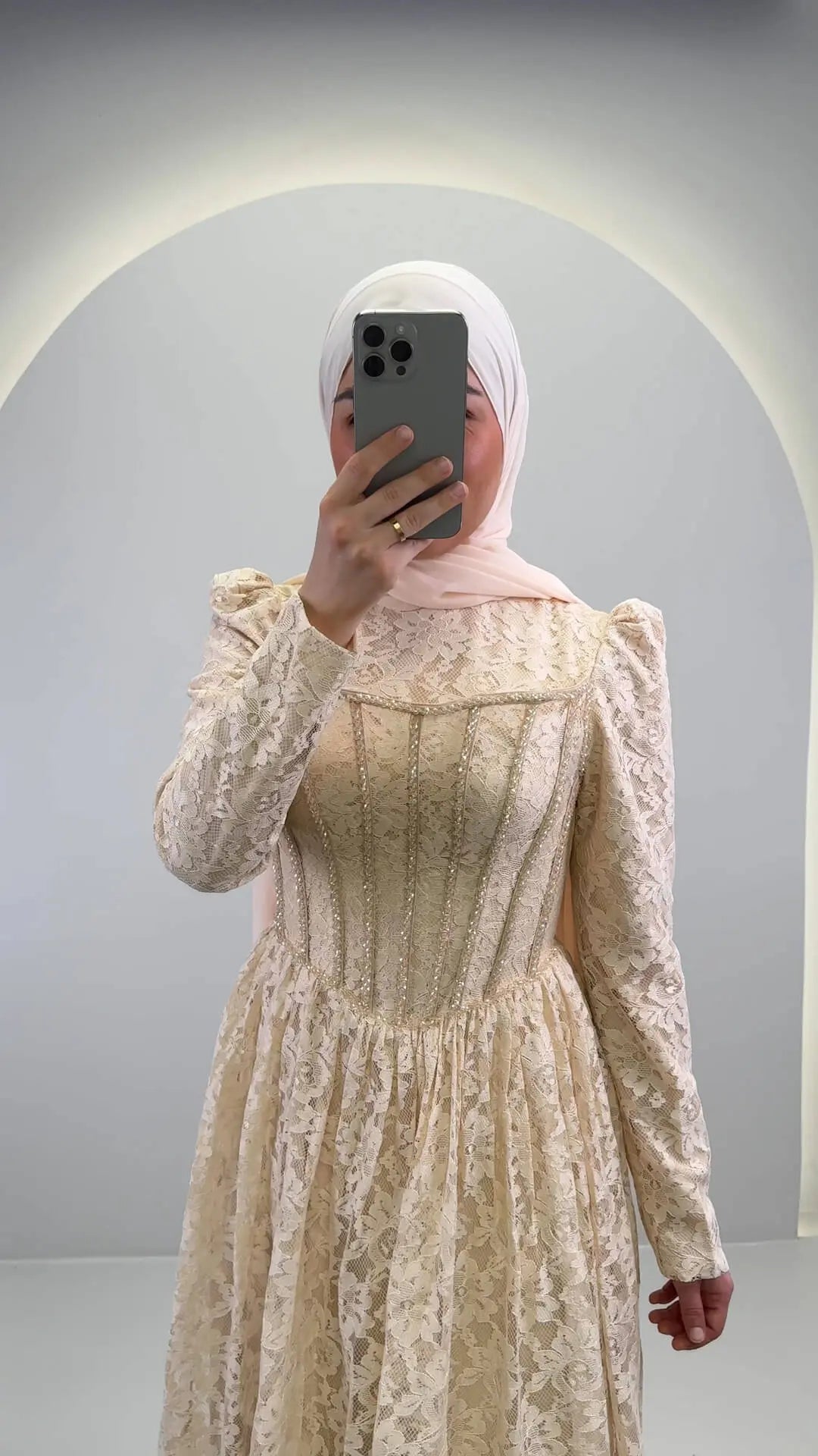 Robe de soirée Mina Beige