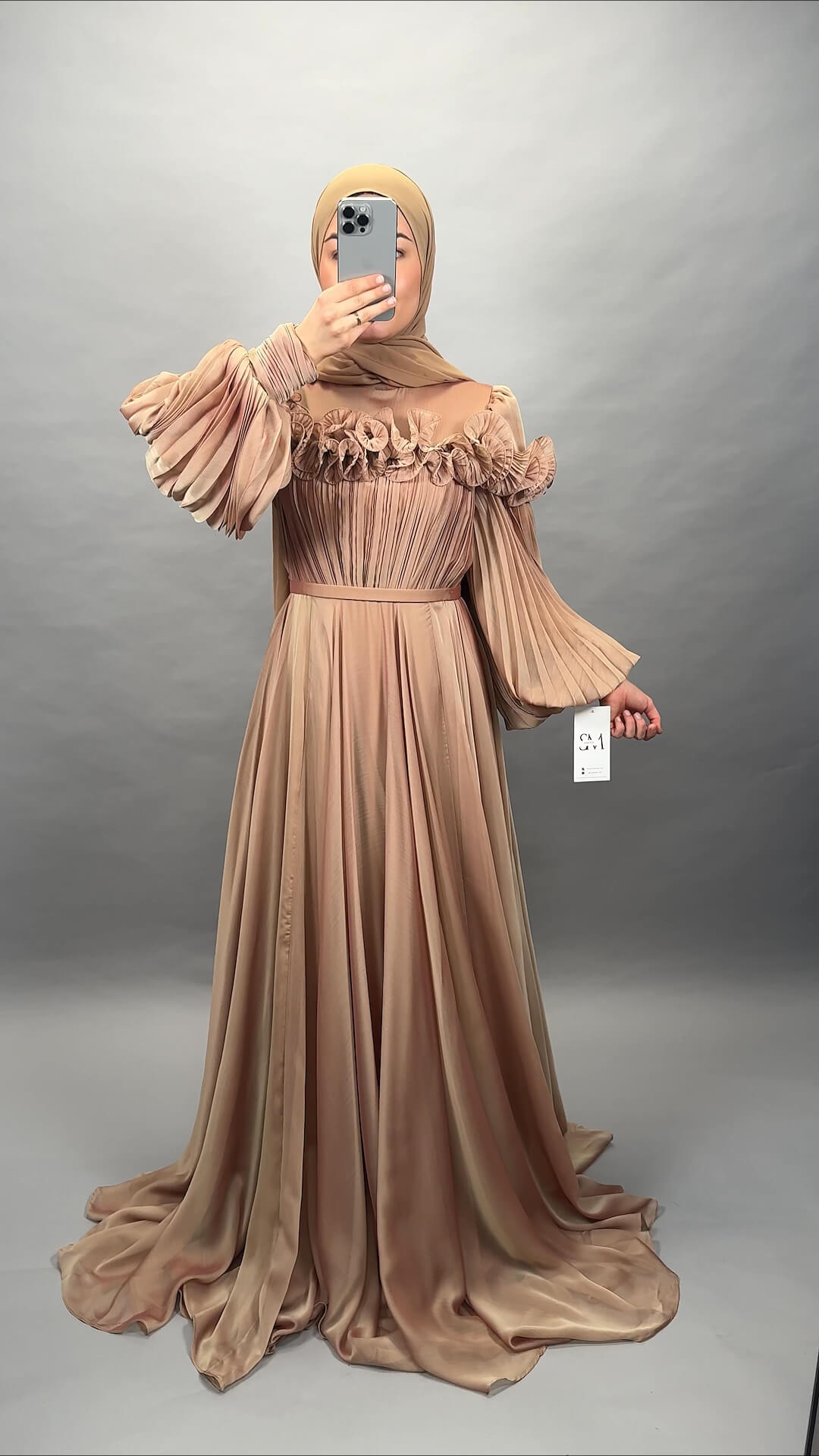Bahar robe de soirée bronze