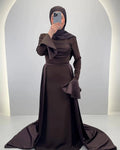 Robe de soirée Tuana Marron
