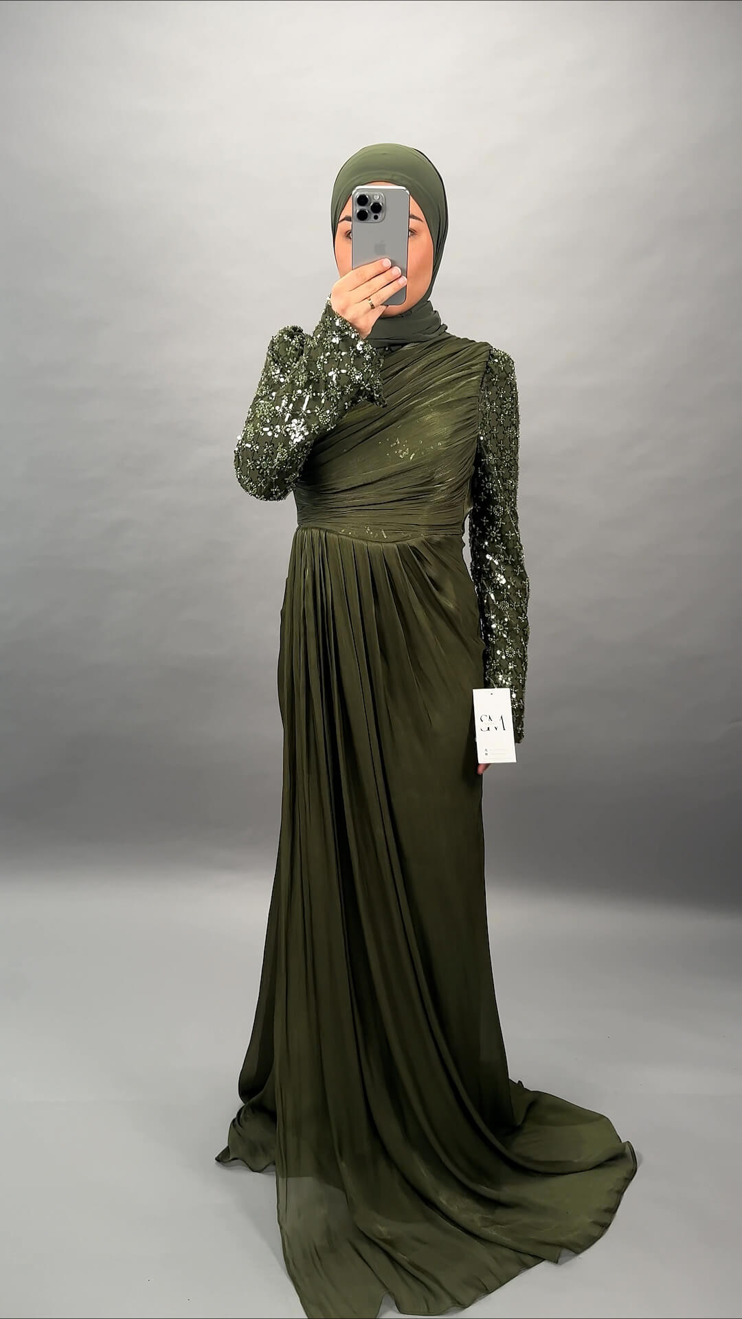 Damla robe de soirée verte