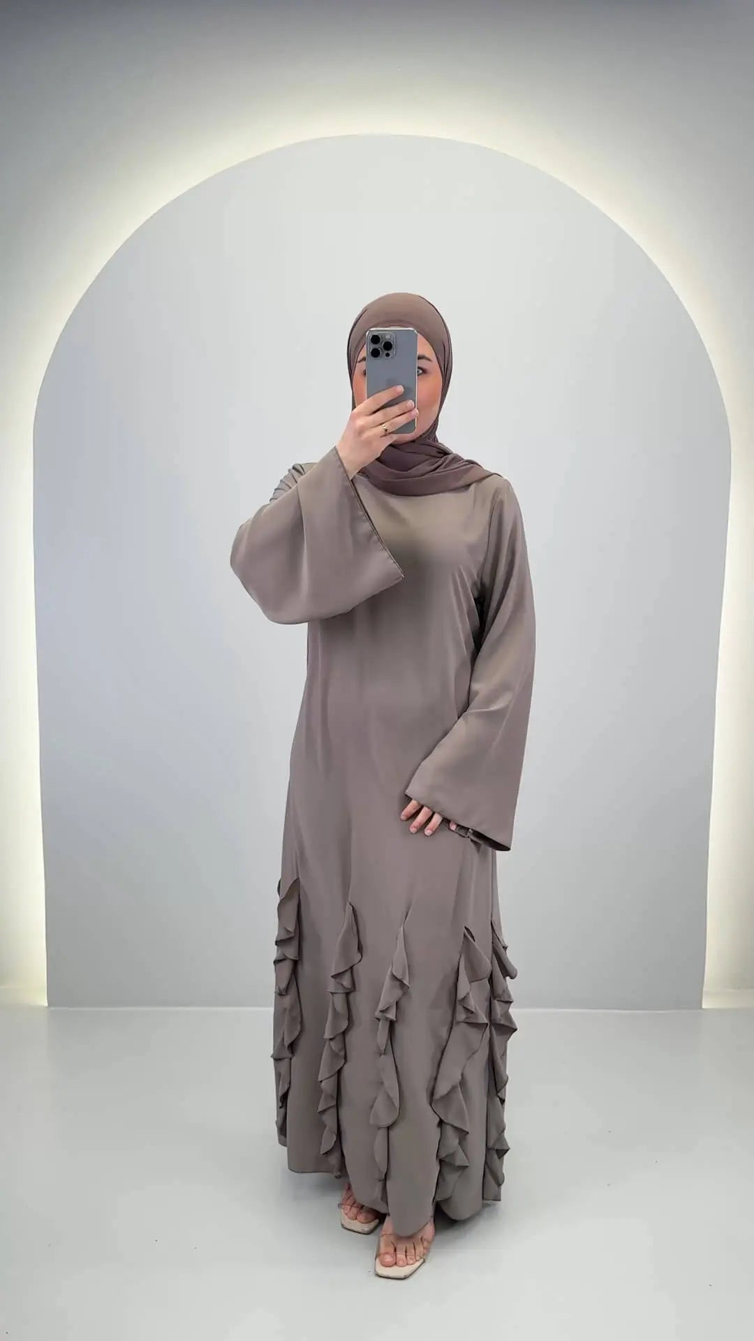 Robe de soirée Diya Taupe