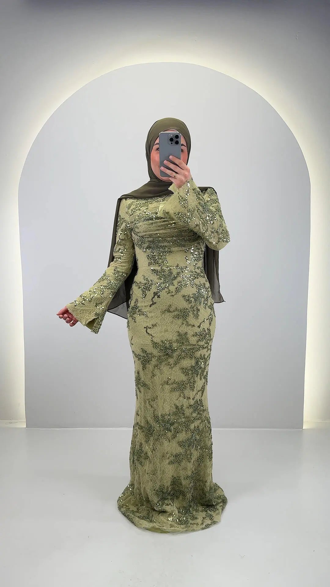 Azmia Evening dress Green
