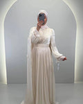 Robe de soirée Oysu Beige 01
