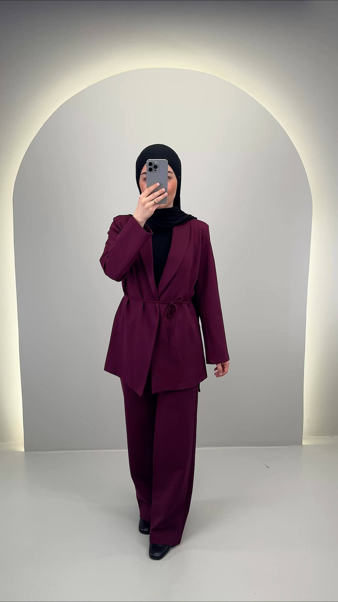 Esilya Zweiteiler Weinrot