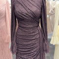 Robe de soirée Eliza Marron 01