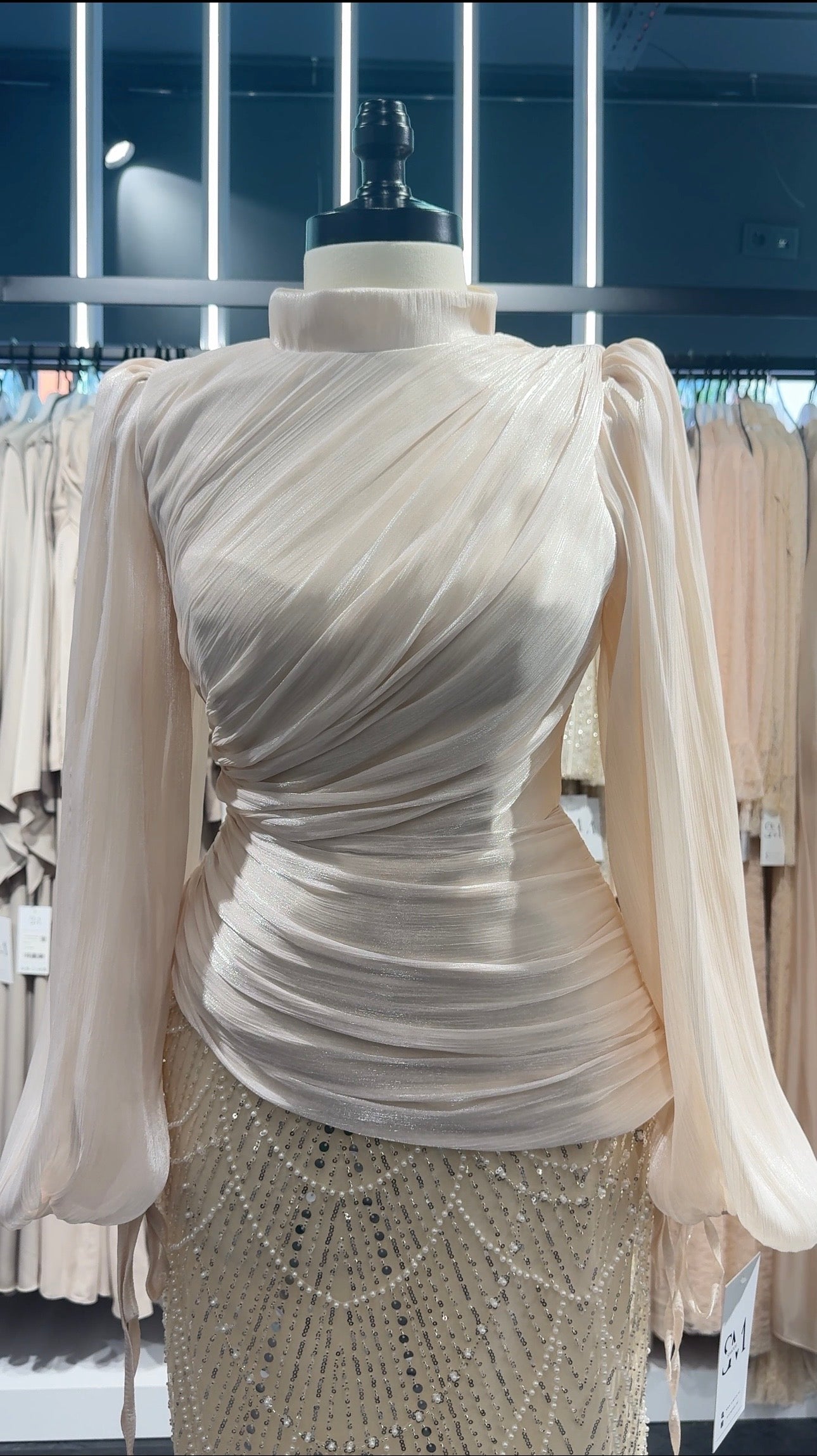 Robe de soirée Dian Beige