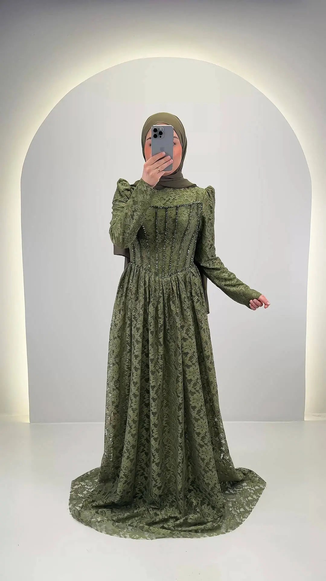 Robe de soirée Mina verte