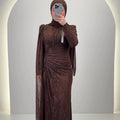 Robe de soirée Asell Marron