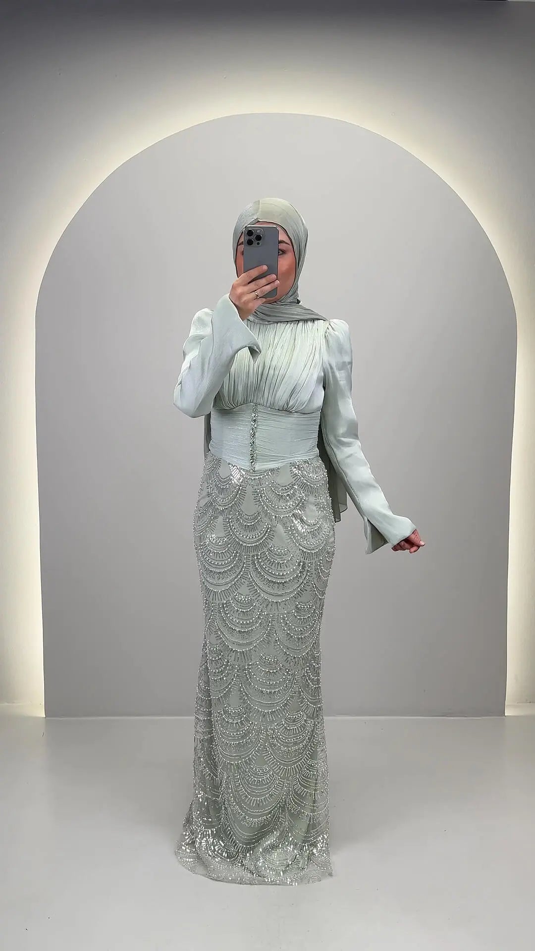 Robe de soirée Beys Menthe