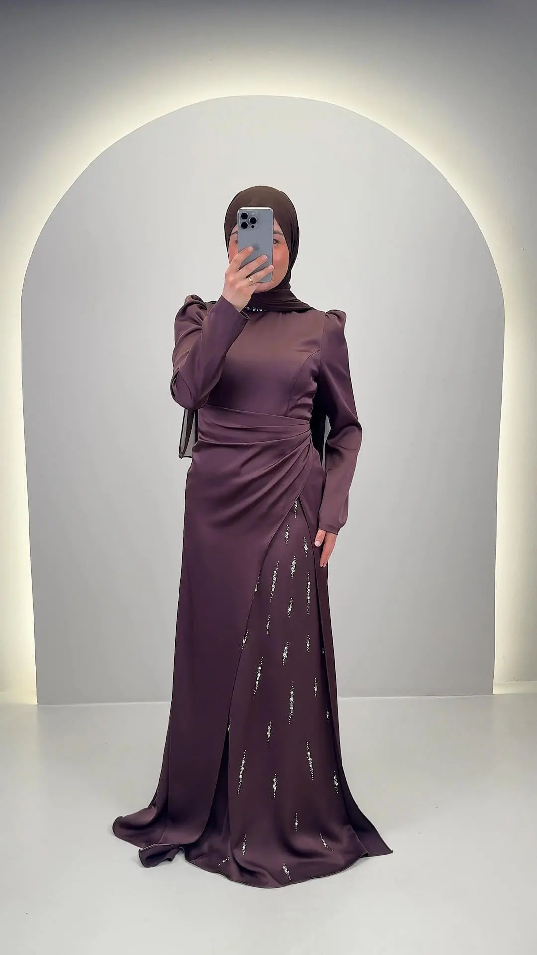 Robe de soirée Nalea Marron