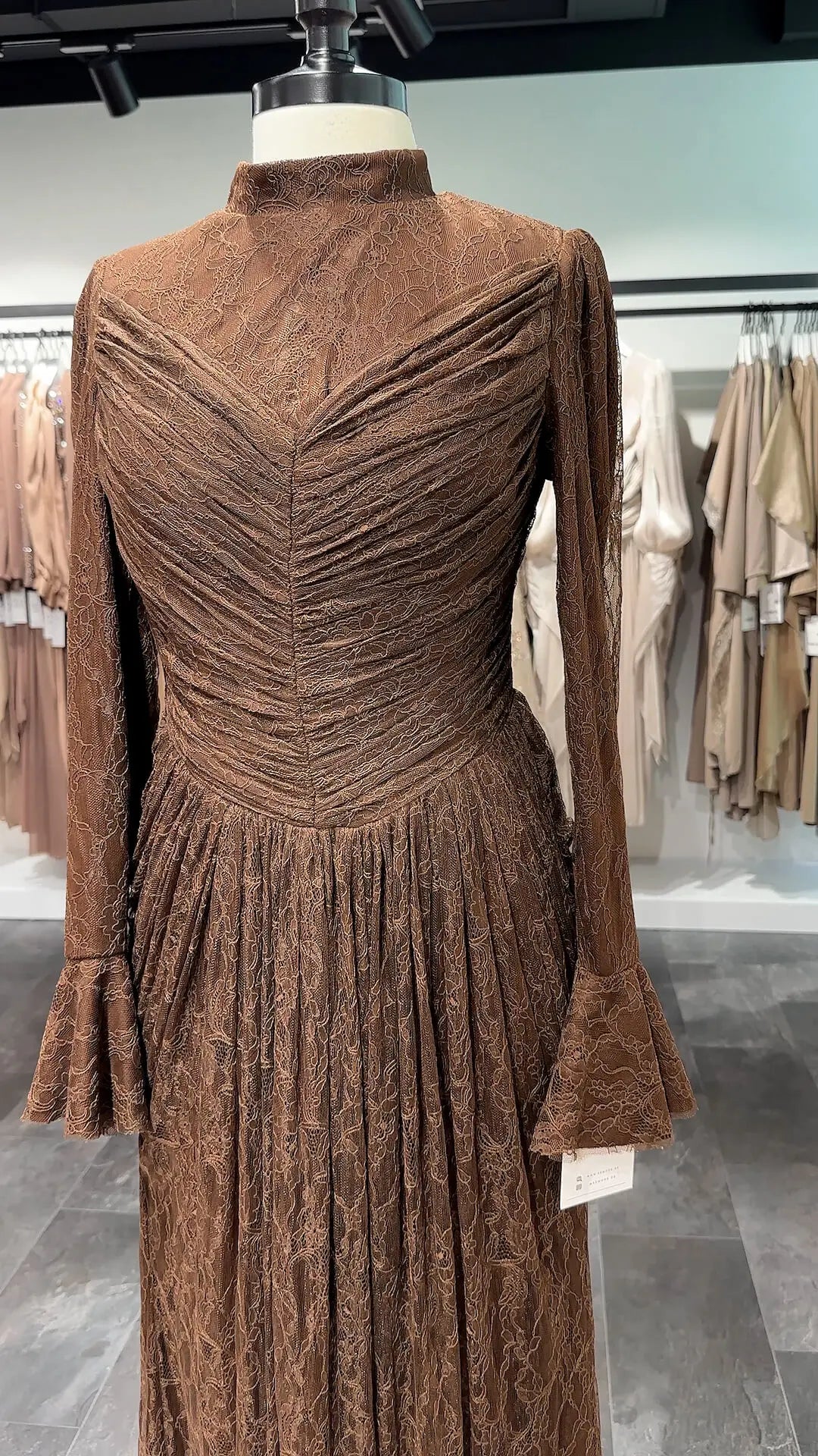 Robe de soirée Selin Marron