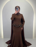 Robe de soirée Simay Marron