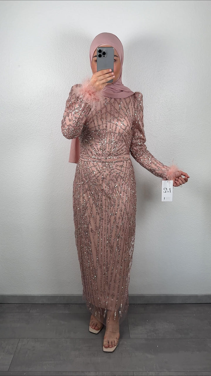 Robe de soirée Cansel rose