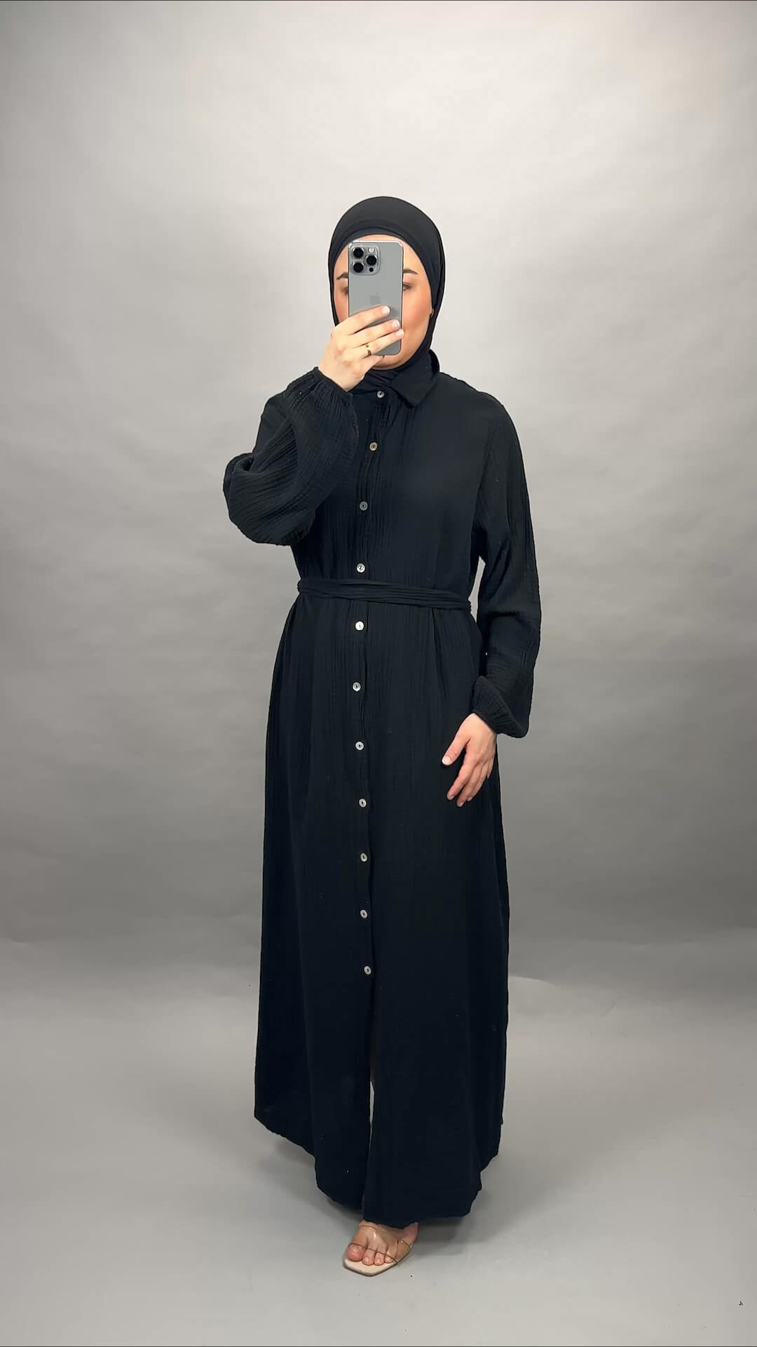 Elay Musselin Kleid Schwarz
