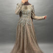Robe de soirée exclusive Gözde Taupe