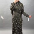 Robe de soirée Huda kaki