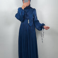 Leyna robe de soirée bleu foncé