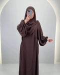 Ensemble Abaya Misa avec Khimar marron