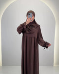 Ensemble Abaya Mila avec Khimar marron