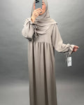 Ensemble Abaya Mila avec Khimar Taupe