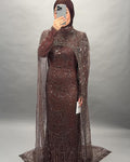 Robe de soirée Milea Marron