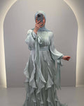 Robe de soirée Premium Yaprak Menthe
