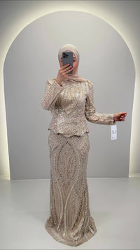 Robe de soirée Miyasa Beige