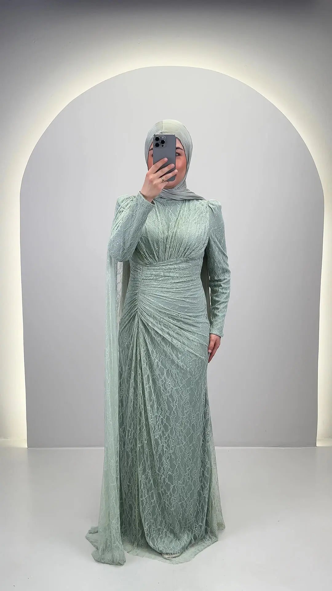 Robe de soirée Asell Menthe