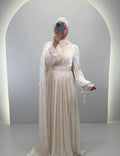 Robe de soirée Oysu Beige 01
