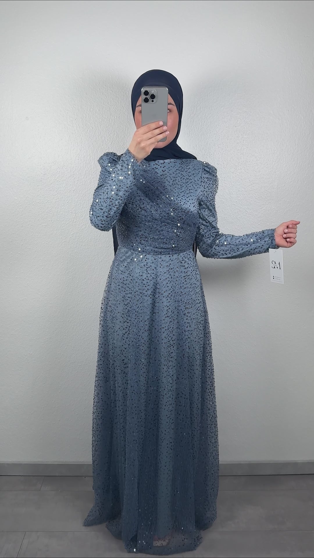 Robe de soirée Asya bleue