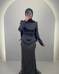 Robe de soirée Sedef Gris