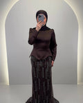 Robe de soirée Sedef Marron