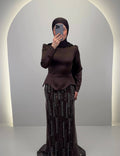 Robe de soirée Sedef Marron