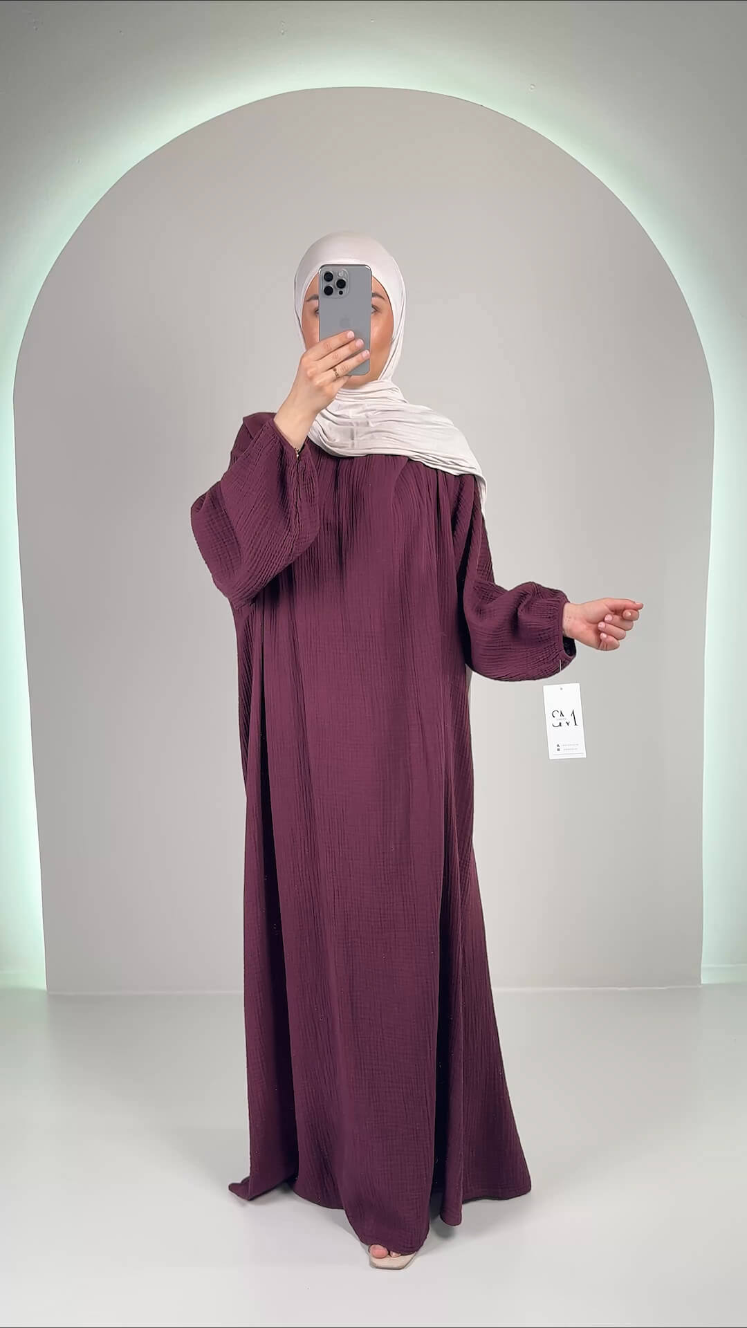Sera Musselin Kleid Weinrot