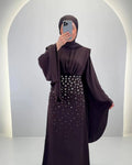 Robe de soirée Zehra marron